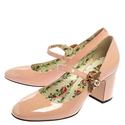 gucci pink bee pumps|Gucci Lois Bee Mary Jane Pumps .